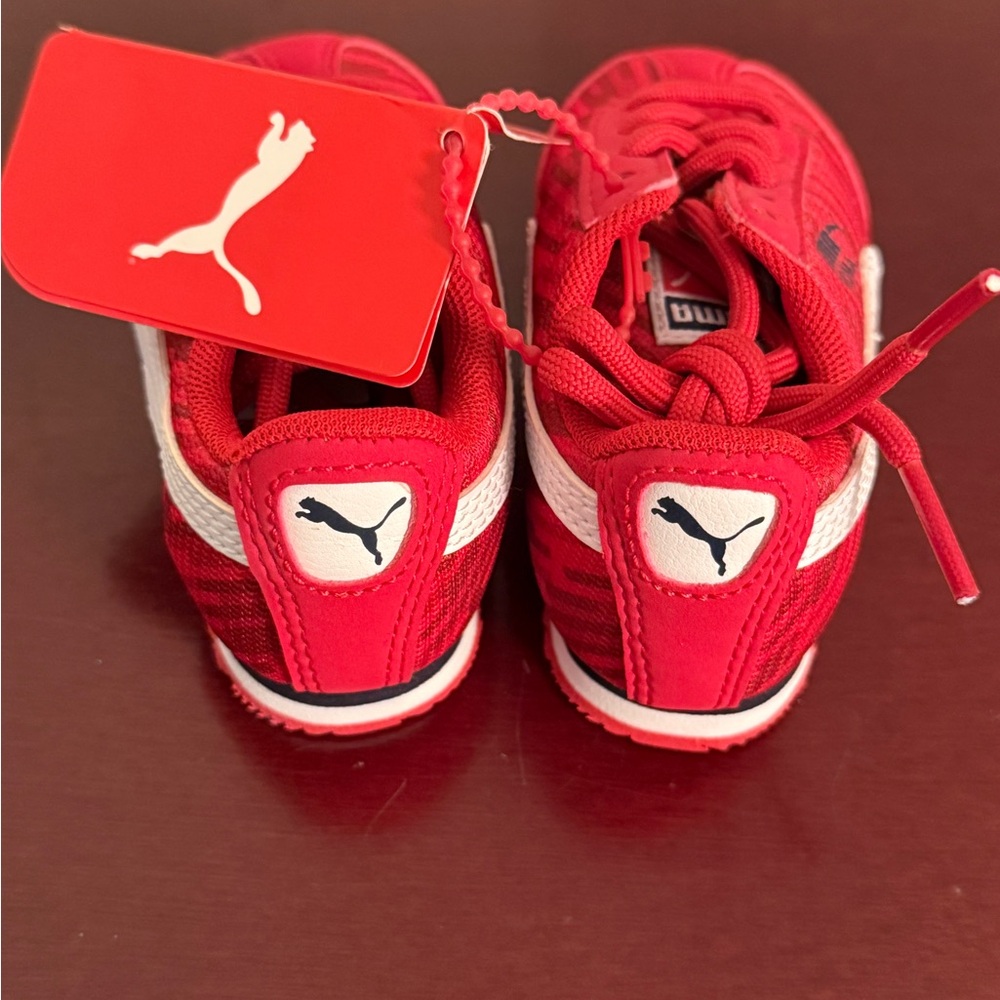 Puma Kids Vibrant Red Sneakers - Picture 2 of 5